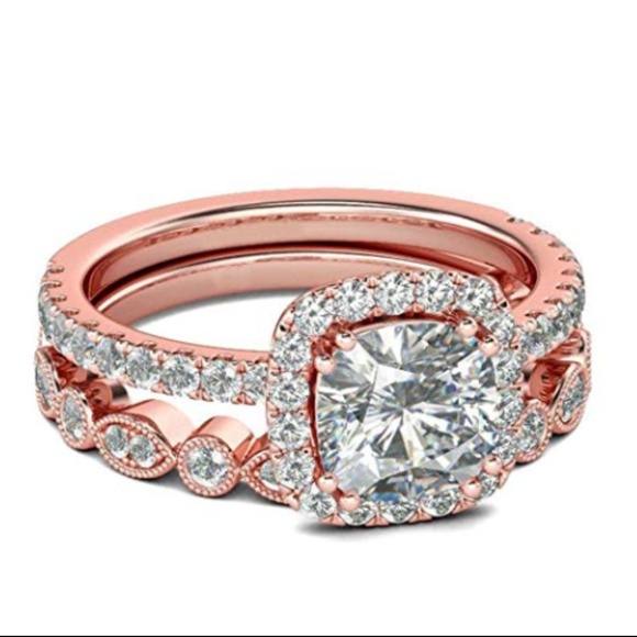 C.C. Boutique Jewelry - 1 LEFT SZ 8! Rose Gold Engagement Ring Set